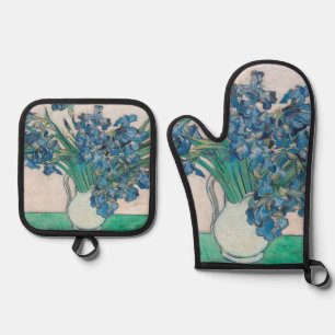 Van Gogh Iris Vasenmalerei Impressionismus Ofenhandschuh & Topflappen-Set