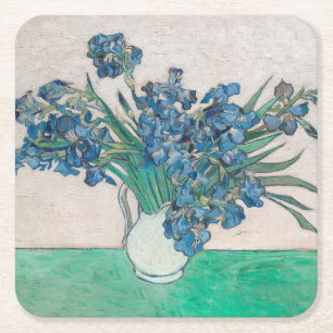 Van Gogh Iris Vasenmalerei Impressionismus Rechteckiger Pappuntersetzer