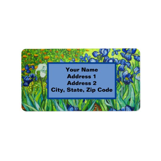 Van Gogh Irises Adressaufkleber (Vorne)