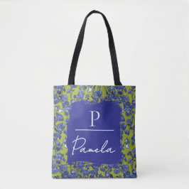 Van Gogh Irises Apfelgrün Monogramm Tasche