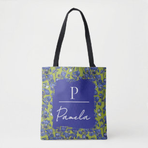 Van Gogh Irises Apfelgrün Monogramm Tasche