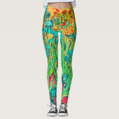 Van Gogh Irises/Aquamarin/St. Remy Leggings (Vorderseite)
