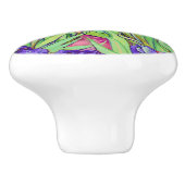 Van Gogh Irises at St. Remy,  Teal Keramikknauf (Seitenansicht)