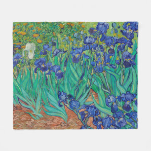 Van Gogh Irises. Blaue florale vintage Impressioni Fleecedecke