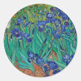 Van Gogh Irises Bloral Painting Runder Aufkleber