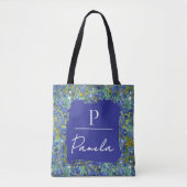 Van Gogh Irises Blue Green Monogram  Tasche (Vorderseite)