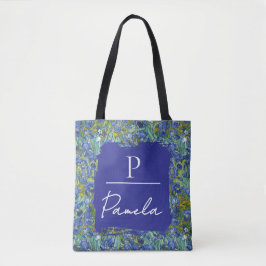 Van Gogh Irises Blue Green Monogram Tasche