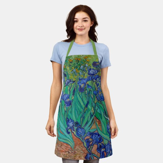 Van Gogh Irises Blumengrün Schürze (Getragen)