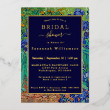 Van Gogh Irises Brautparty zur Blumenbemalung Gold