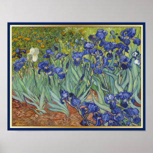 Van Gogh Irises die Vintage feine Blumen Kunst Poster