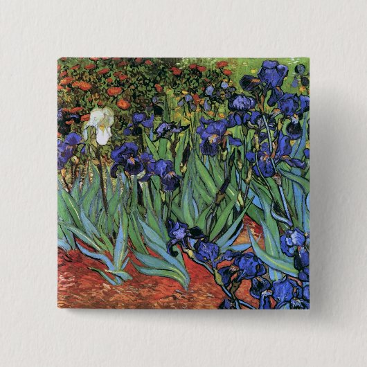 Van Gogh Irises (F608) Vintage Kunstkunst Button (Vorderseite)