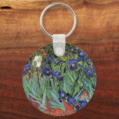 Van Gogh Irises (F608) Vintage Kunstkunst Schlüsselanhänger (Vorderseite)