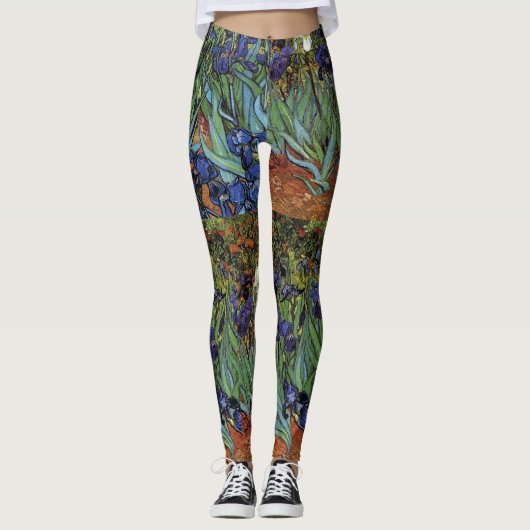 Van Gogh Irises Fine Art Leggings Pants (Vorderseite)