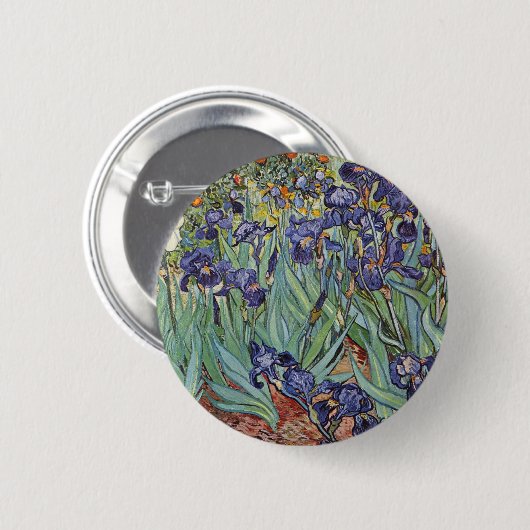 Van Gogh Irises Impressionist Painting Button (Vorne & Hinten)
