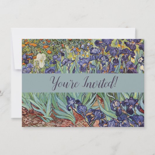 Van Gogh Irises Impressionist Painting Einladung (Vorderseite)