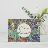 Van Gogh Irises Impressionist Painting Einladung (Stehend Vorderseite)
