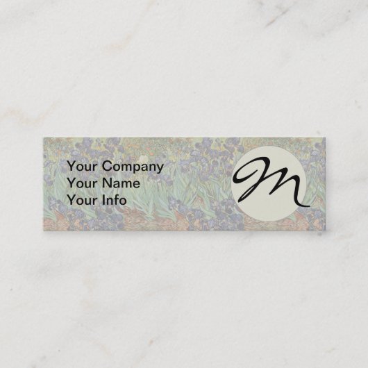 Van Gogh Irises Impressionist Painting Mini Visitenkarte (Vorderseite)