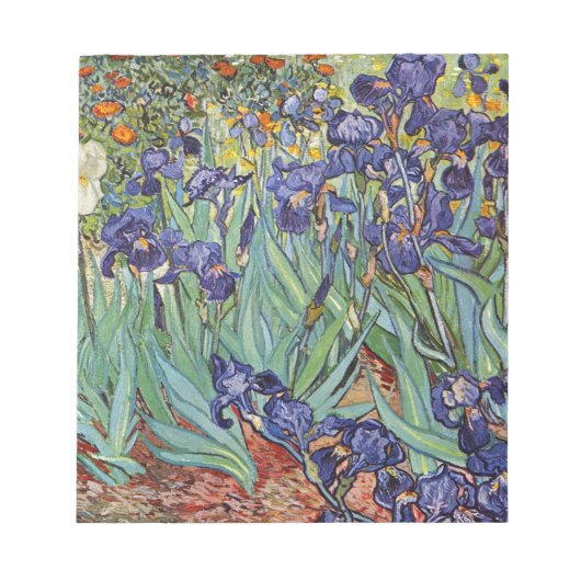 Van Gogh Irises Impressionist Painting Notizblock (Vorderseite)