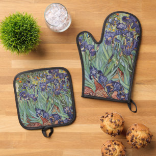 Van Gogh Irises Impressionist Painting Ofenhandschuh & Topflappen-Set