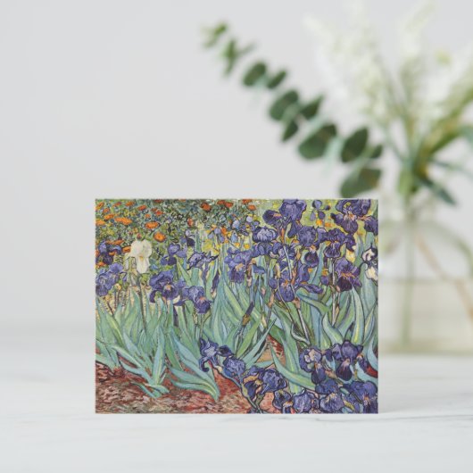 Van Gogh Irises Impressionist Painting Postkarte (Stehend Vorderseite)