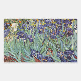 Van Gogh Irises Impressionist Painting Rechteckiger Aufkleber
