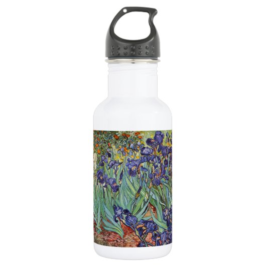 Van Gogh Irises Impressionist Painting Trinkflasche (Vorderseite)