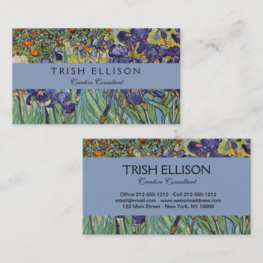 Van Gogh Irises Impressionist Painting Visitenkarte (Vorne/Hinten)