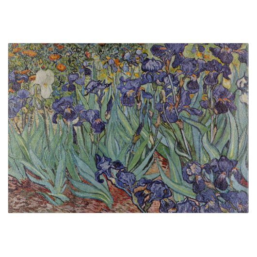 Van Gogh Irises Impressionistisches Gemälde Schneidebrett (Vorderseite)