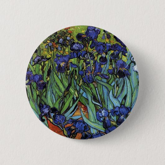 Van Gogh Irises Knopf Button (Vorderseite)