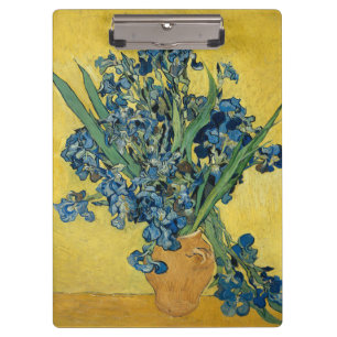 Van Gogh Irises - Kräftige blaue und gelbe Kunst Klemmbrett
