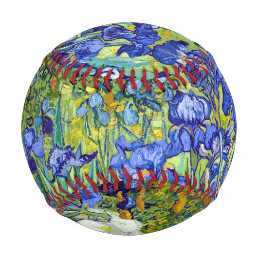 Van Gogh Irises lebendige Blume malen Kunst Baseball (Vorderseite)