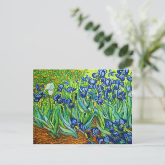 Van Gogh Irises Postkarte (Stehend Vorderseite)