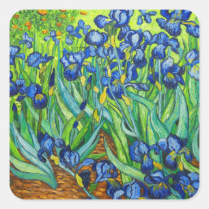 Van Gogh Irises Quadratischer Aufkleber