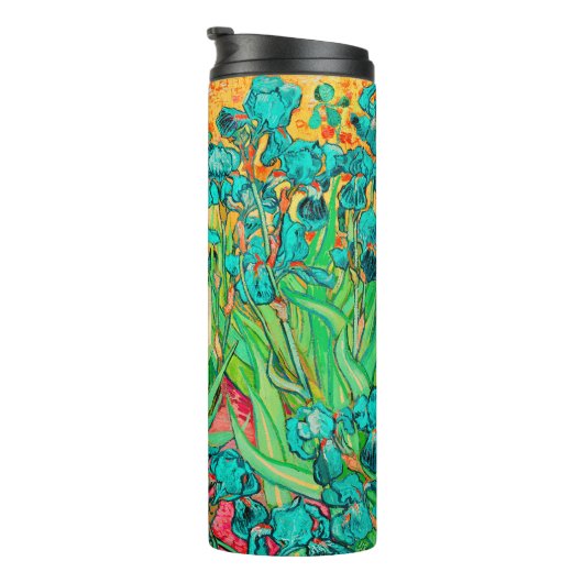 Van Gogh Irises, St. Remy, Aquamarin Thermosbecher (Nach rechts gedreht)