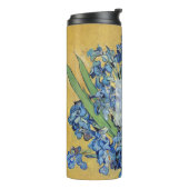 Van Gogh Irises Vase Blue Floral Painted Monogram Thermosbecher (Nach links gedreht)