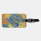Van Gogh Irises Vase Blue Flower Bouquet Gold Art Gepäckanhänger (Vorderseite horizontal)