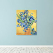 Van Gogh Irises Vase Blue Flowers Bouquet Fine Art Leinwanddruck (Insitu (Holzboden))