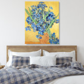 Van Gogh Irises Vase Blue Flowers Bouquet Fine Art Leinwanddruck (Insitu (Schlafzimmer))