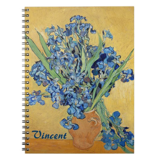 Van Gogh Irises Vase Blue Flowers Bouquet Fine Art Notizblock (Vorderseite)