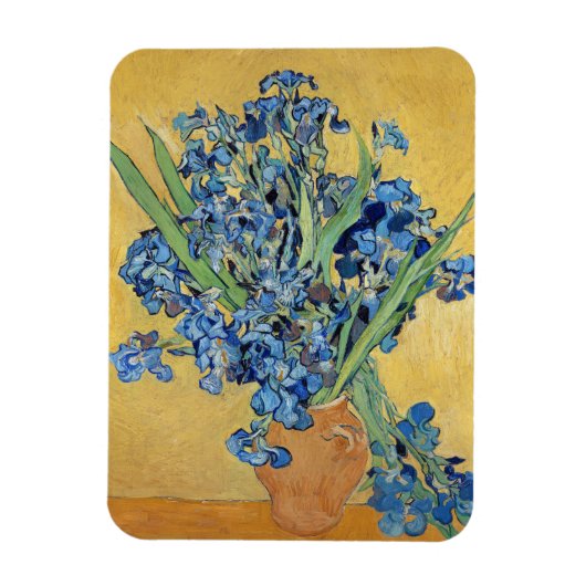Van Gogh Irises Vase Gold Wall Blue Blumen Kunst Magnet (Vertikal)