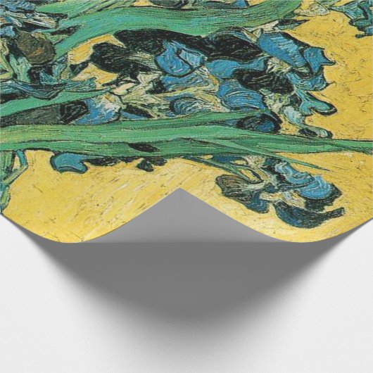 Van Gogh Irises Vase Yellow Floral Painting Geschenkpapier (Ecke)