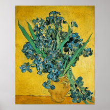 Van Gogh Irises Vase Yellow Floral Painting