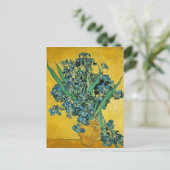 Van Gogh Irises Vase Yellow Floral Painting Postkarte (Stehend Vorderseite)