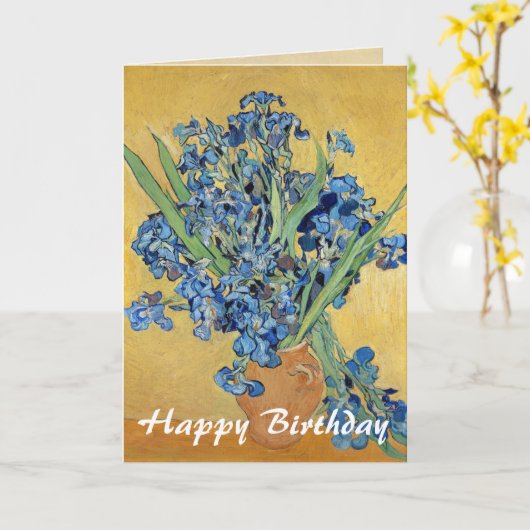 Van Gogh Irises Vasen-blauen Karte (Gelbe Blume)