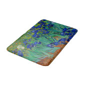 Van Gogh Irises Vintages Blumenblau Badematte (Schrägansicht)