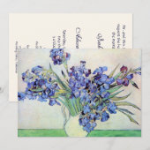 Van Gogh Irises Wedding Einladung (Vorne/Hinten)