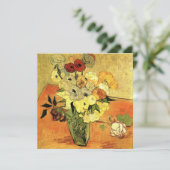 Van Gogh Japanese Vase mit Rose Weihnachtsfest Par Einladung (Stehend Vorderseite)