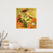 Van Gogh - Japanische Vase mit Rose und Anemonen Poster (Küche)
