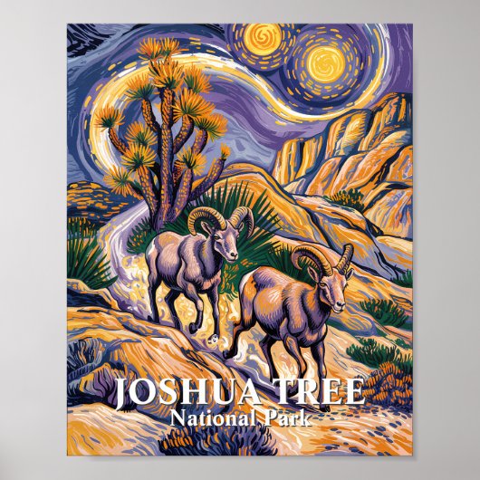 Van Gogh Joshua Tree Wildlife Schafe & Benutzerdef Poster (Vorne)