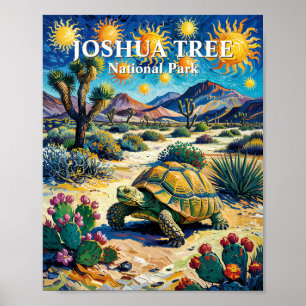 Van Gogh Joshua Tree Wildlife Schildkröte Farbige Poster